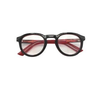 Ryan Simkhai Theodore Round Blue Light Glasses - Black & Red (R-7035) +1.50